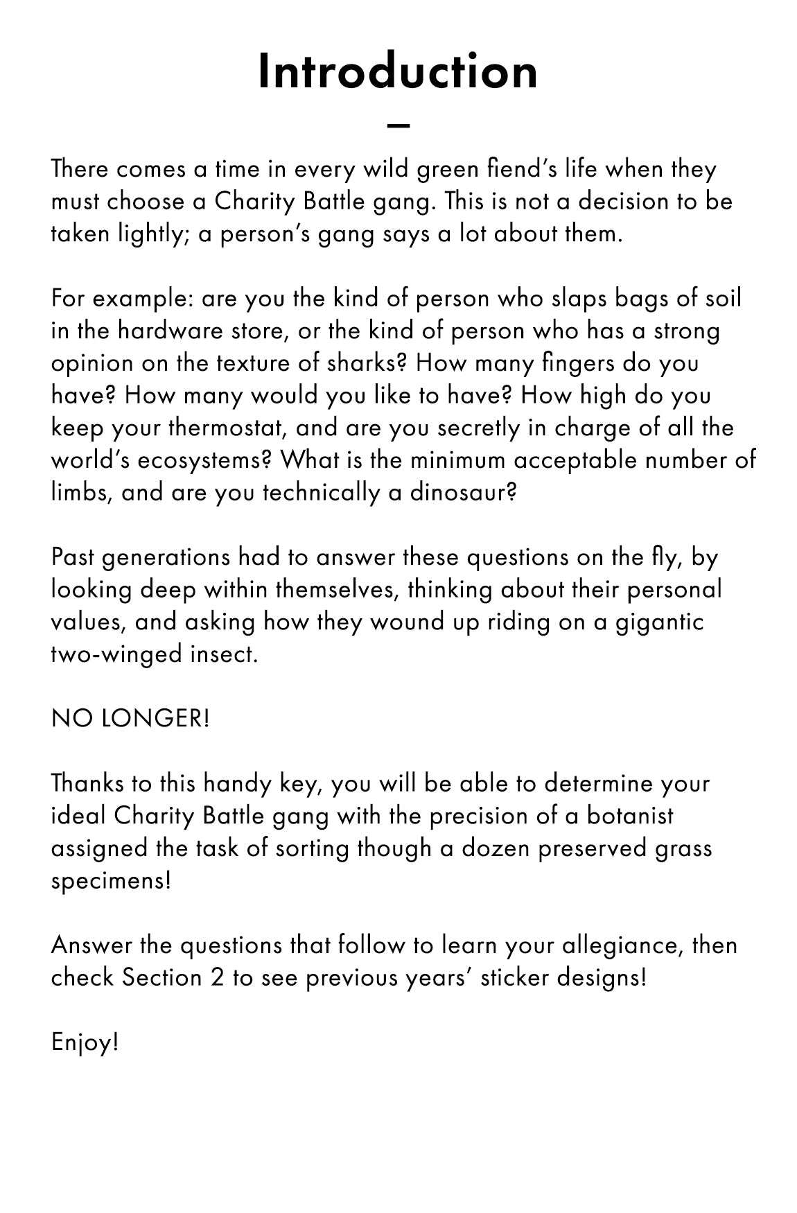 Dichotomous Key (Physical Book)